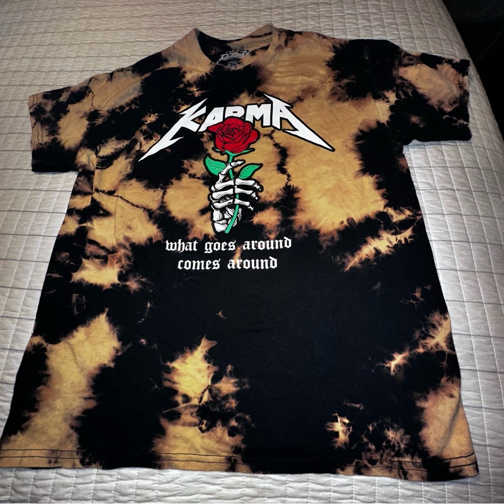 Karma Popular Poison Tie‎ Dye Short Sleeve T-Shirt Large